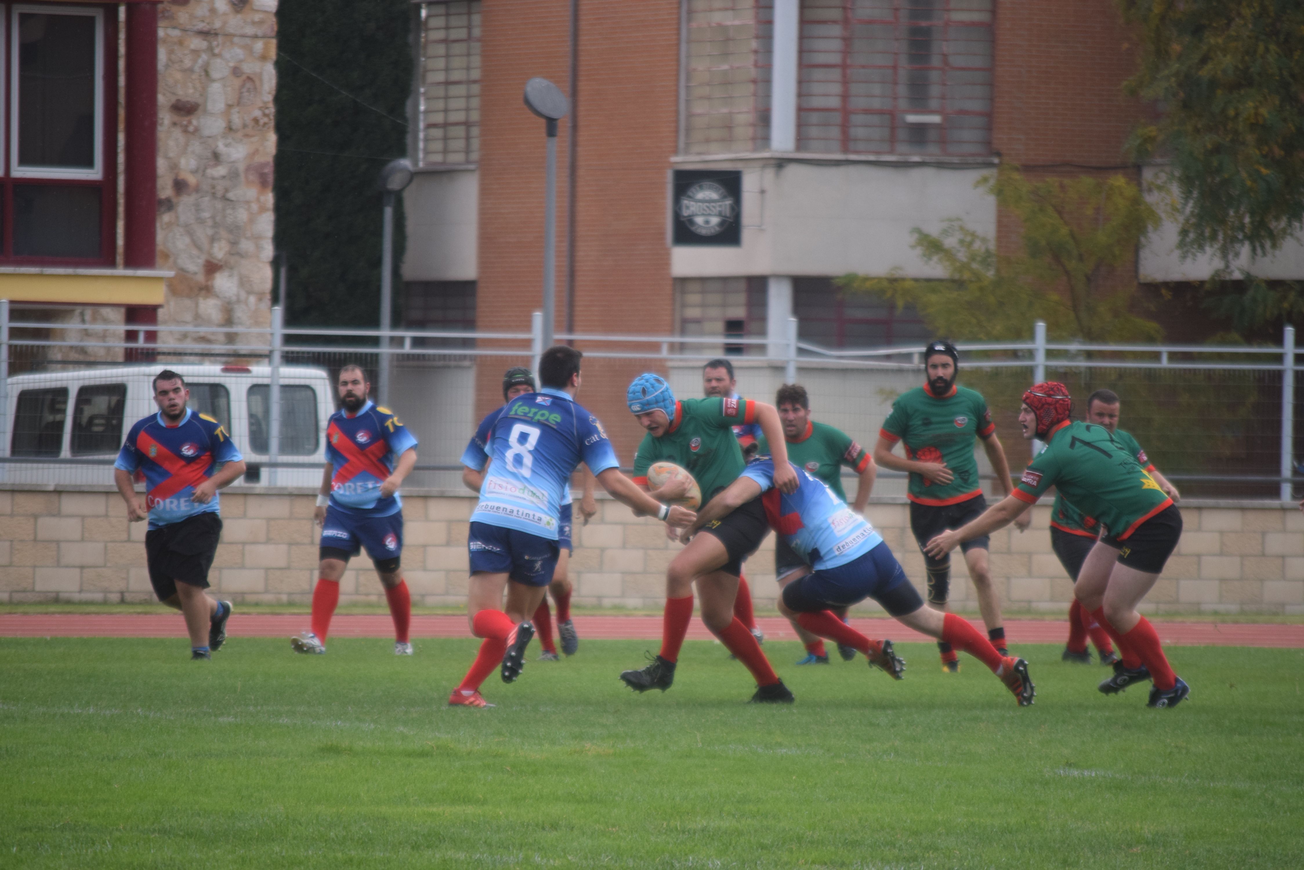 Un momento del partido del Rugby Zamora