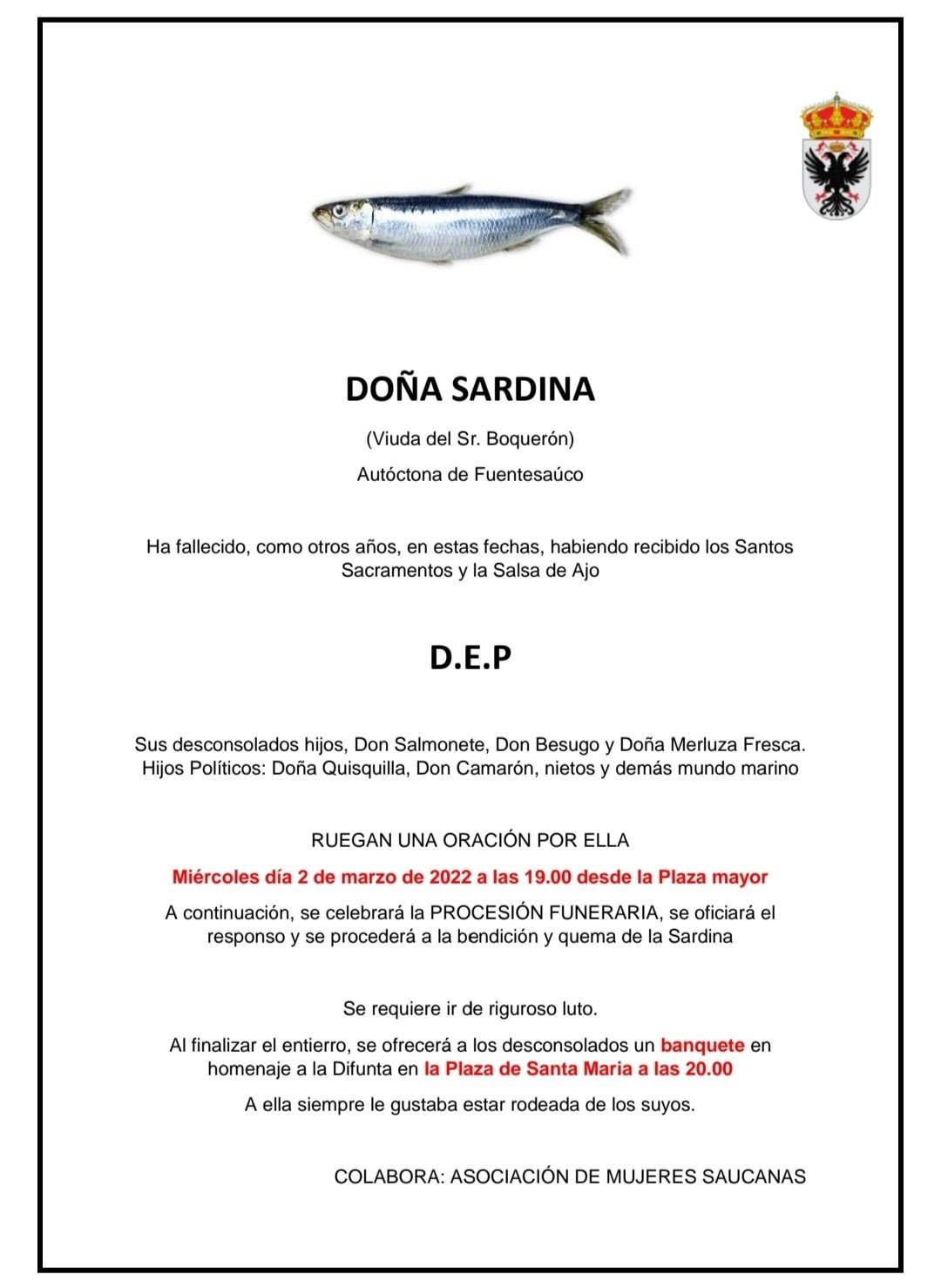 Cartel del Entierro de la sardina de Fuentesaúco