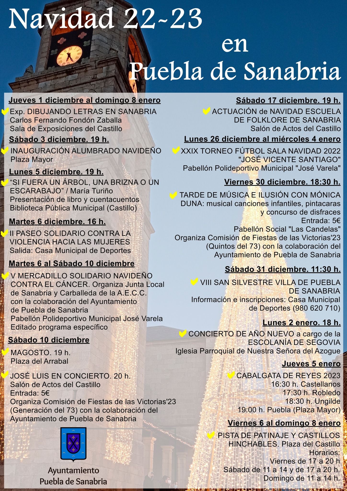 Ayto. Puebla de Sanabria Cartel programa Navidad 22 23