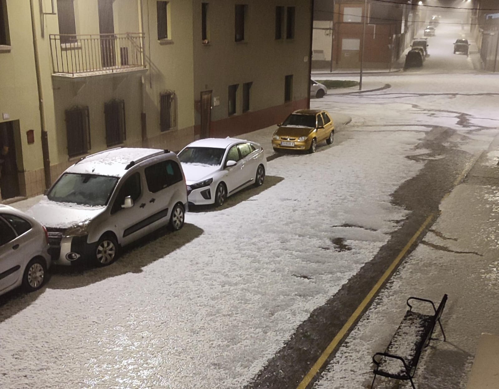 Tormenta de granizo esta madrugada en Zamora 