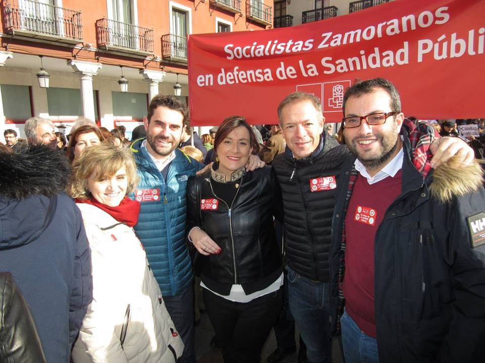 06 PSOE Zamora en Manifestaciu00f3n Defensa Sanidad Pu00fablica en Valladolid 20 01 18