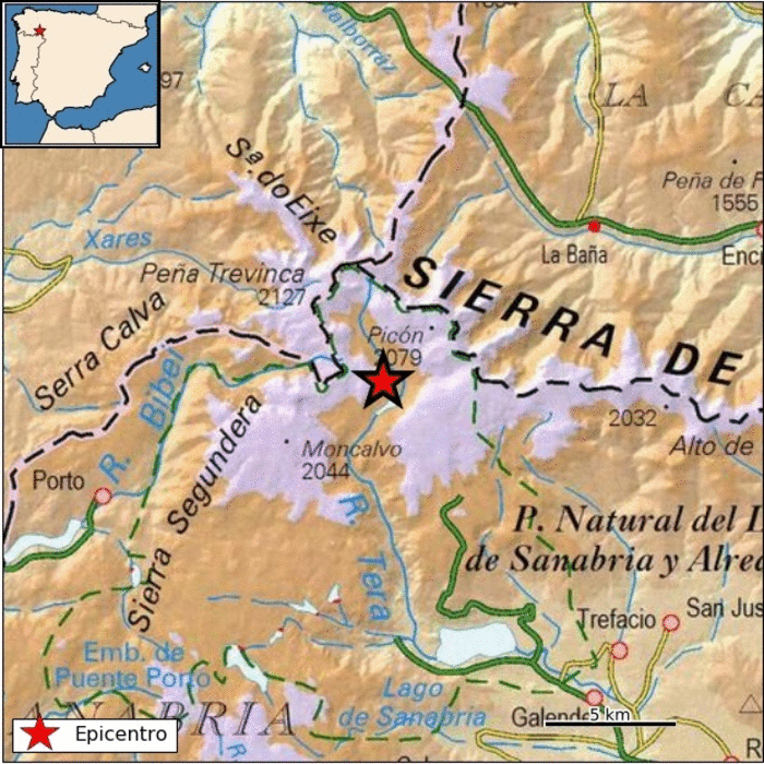 Terremoto registrado en Porto de Sanabria